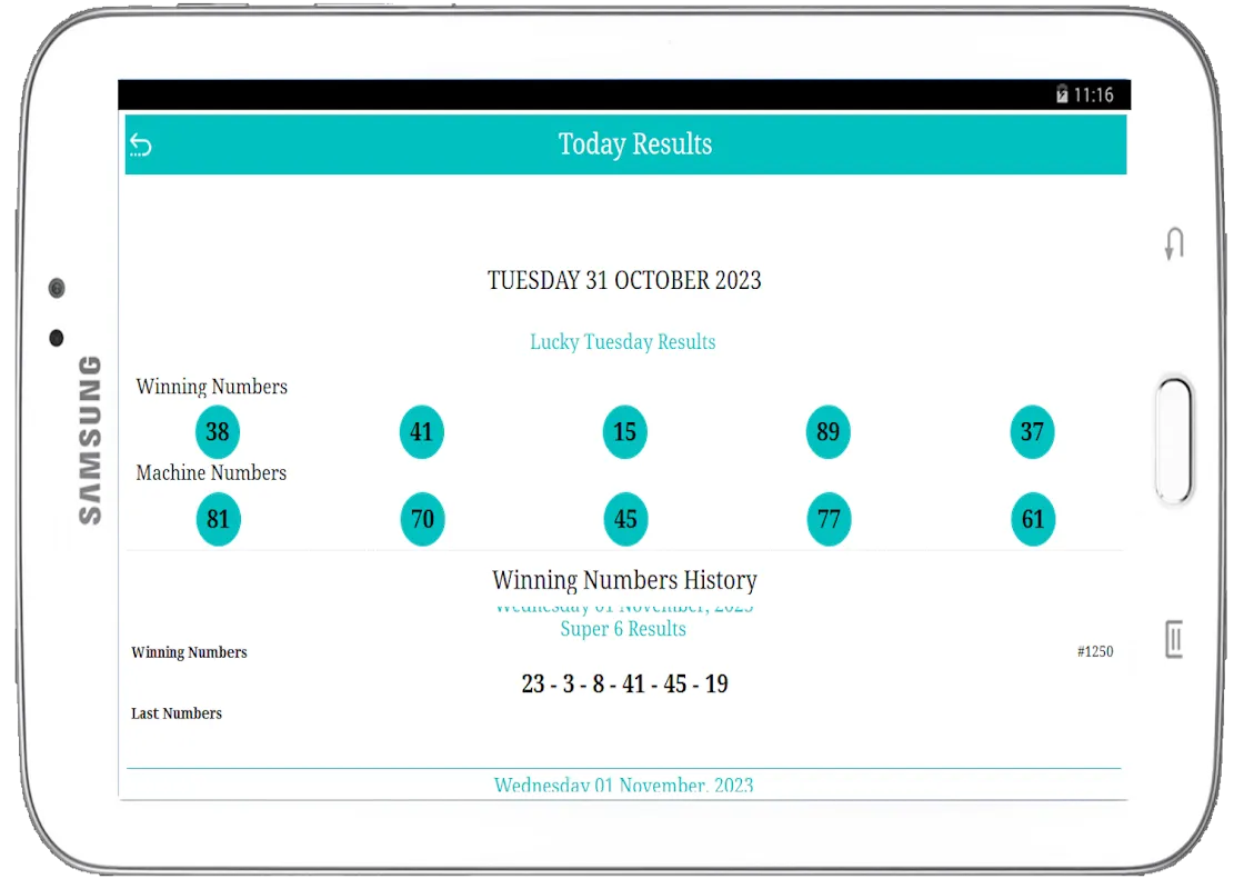 Lotto Results at My Fingertips