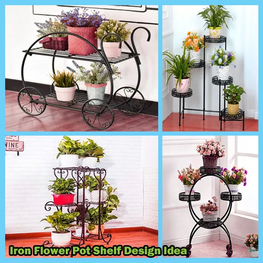Iron Flower Pot Shelf Design