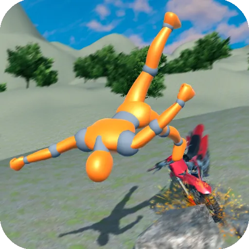 Motorcycle Ragdoll Fall