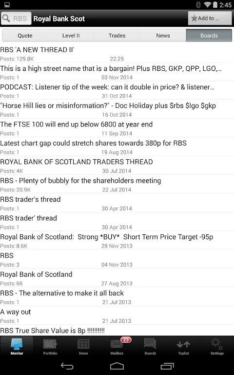 Live Share Prices & Chat Live Share Prices & Chat