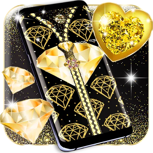 Gold diamond lock screen