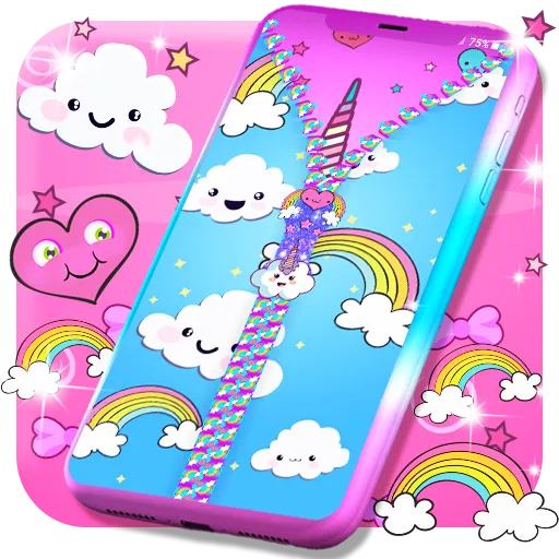 Kawaii zipper lock screen