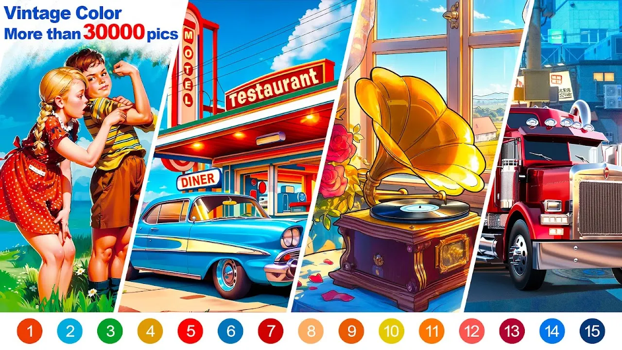 Vintage Color by Number Game Vintage Color by Number Game