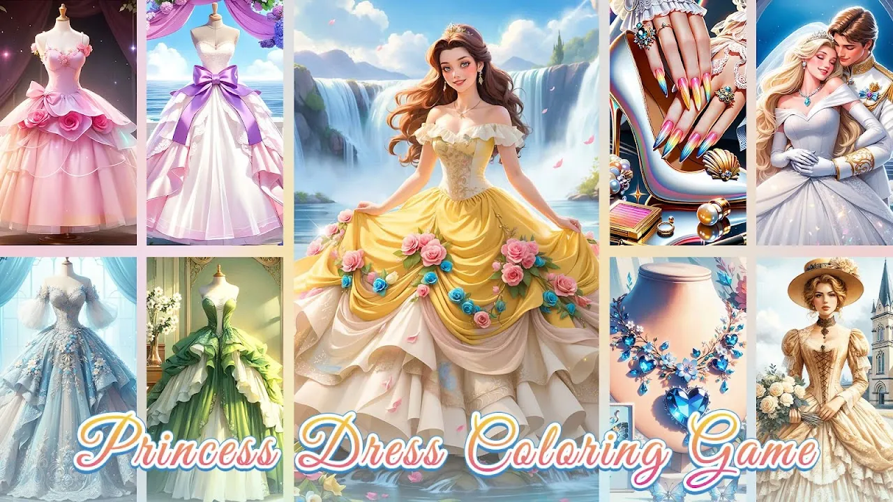 Princess Dress Coloring Game Princess Dress Coloring Game