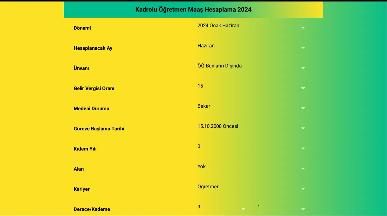 Maaş ve Ek Ders Hesaplama 2025 Maaş ve Ek Ders Hesaplama 2025