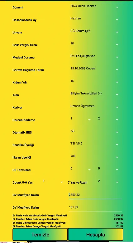 Maaş ve Ek Ders Hesaplama 2025 Maaş ve Ek Ders Hesaplama 2025