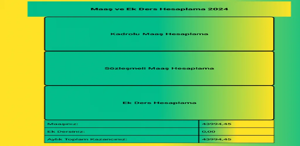 Maaş ve Ek Ders Hesaplama 2025 Maaş ve Ek Ders Hesaplama 2025