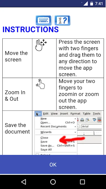 AndroWriter document editor AndroWriter document editor