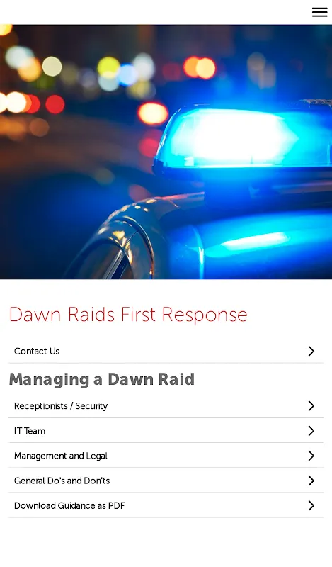 Dawn Raids First Response Dawn Raids First Response