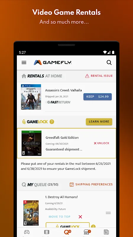 GameFly: Rainy Day Redemption