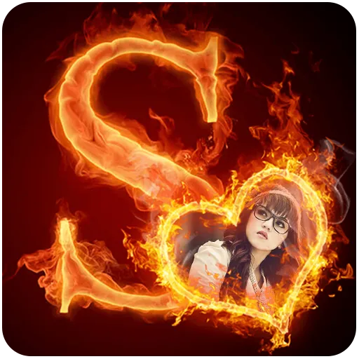 Fire Text Photo Frame