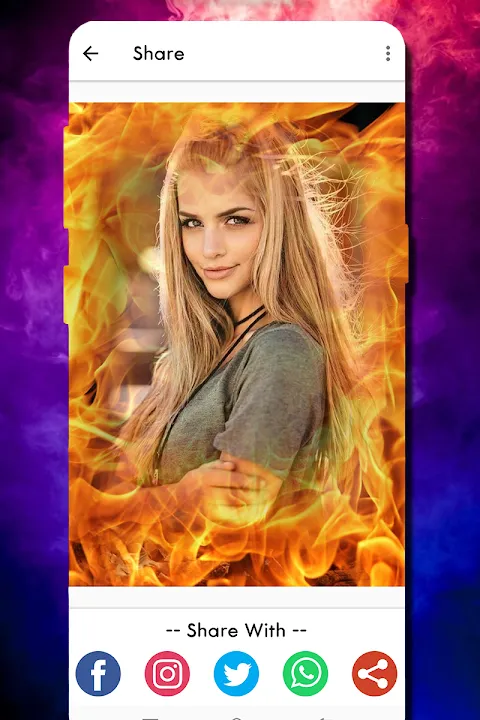 Fire Text Photo Frame Fire Text Photo Frame