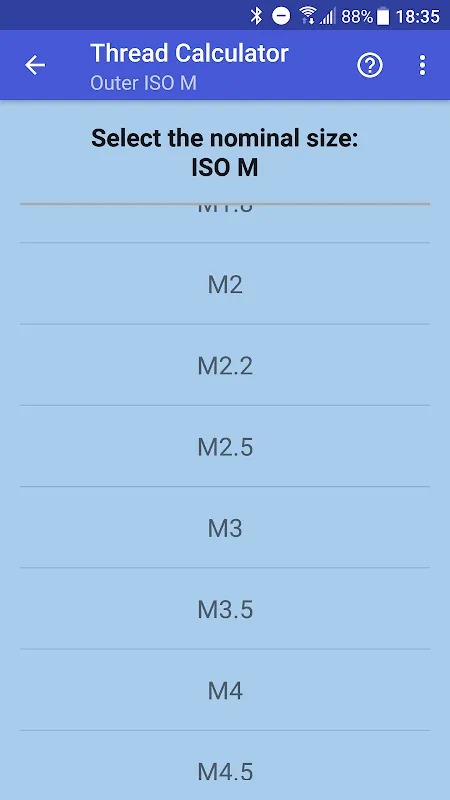 Thread calculator Thread calculator