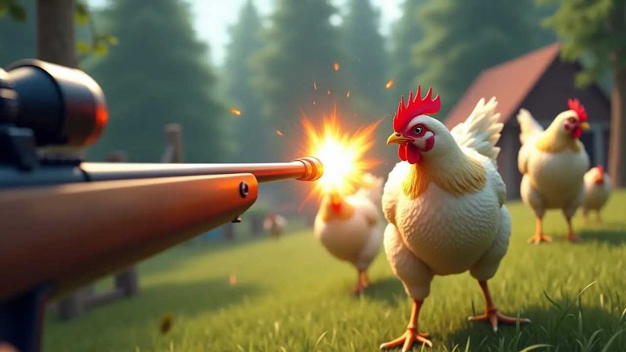 Feathered Fury: My Chicken Gun Escape