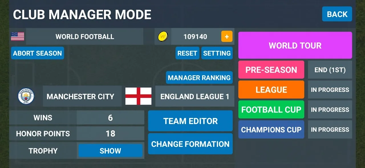 World Football Simulator World Football Simulator