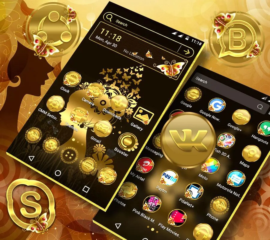 Gold Butterfly Girl Theme Gold Butterfly Girl Theme