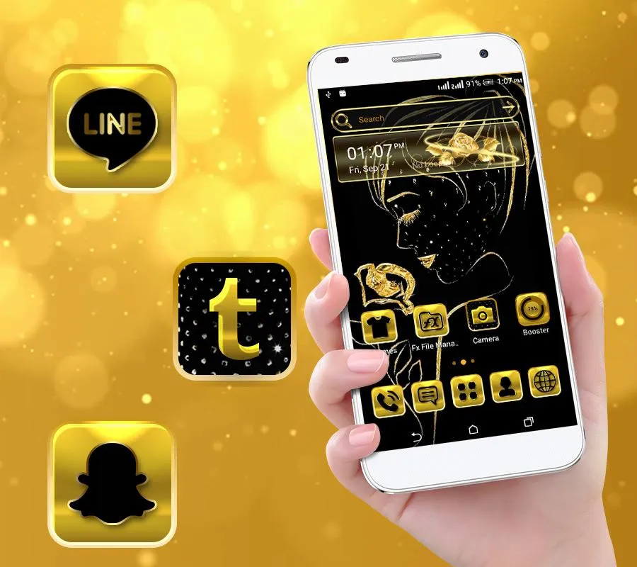 Golden Girl Launcher Theme Golden Girl Launcher Theme