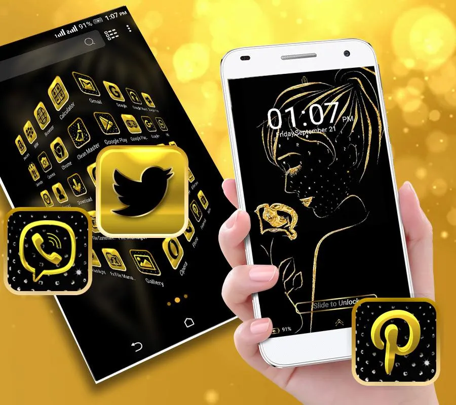 Golden Girl Launcher Theme Golden Girl Launcher Theme