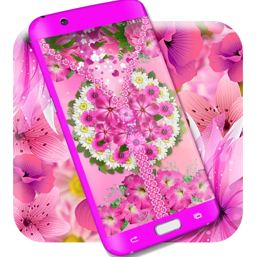 Pink flower zipper lock screen