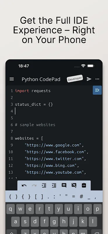Python Coding Editor & IDE App Python Coding Editor & IDE App
