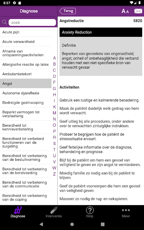Verpleegk. interventies (NIC) Verpleegk. interventies (NIC)
