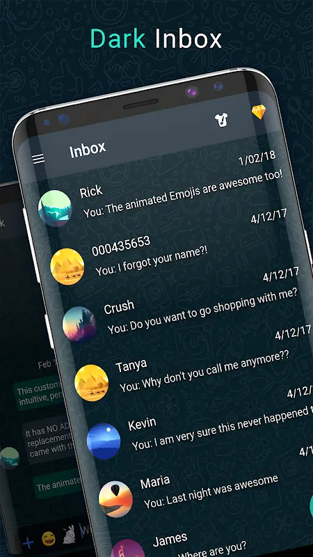 Dark SMS Messenger Theme Dark SMS Messenger Theme