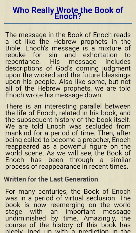 Enoch's Echo in My Pocket