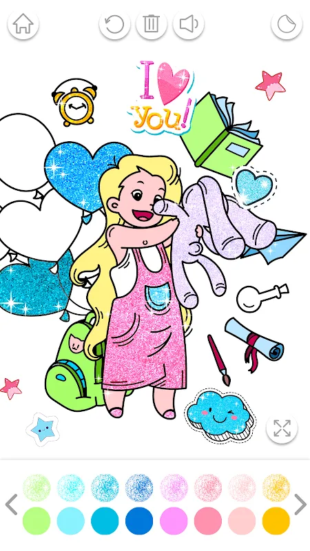 Kawaii Coloring Book Glitter Kawaii Coloring Book Glitter