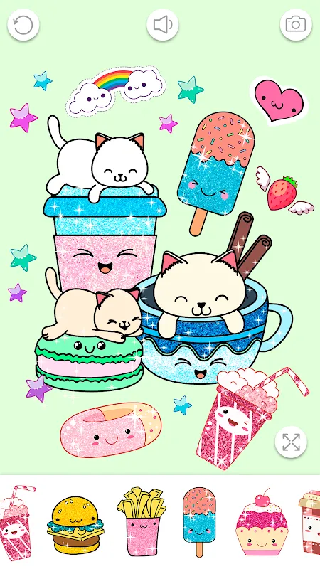 Kawaii Coloring Book Glitter Kawaii Coloring Book Glitter
