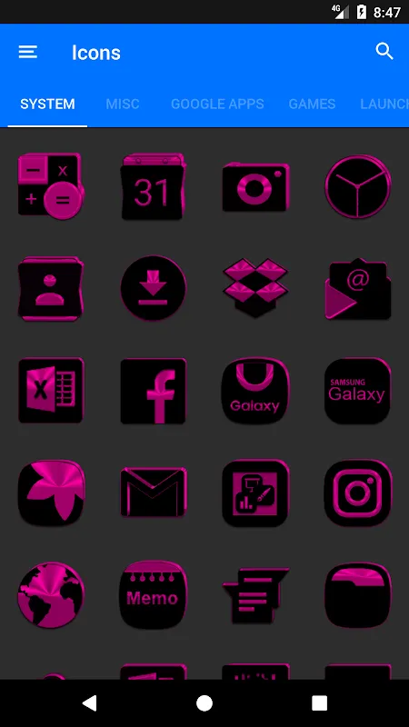 Black and Pink Icon Pack Black and Pink Icon Pack
