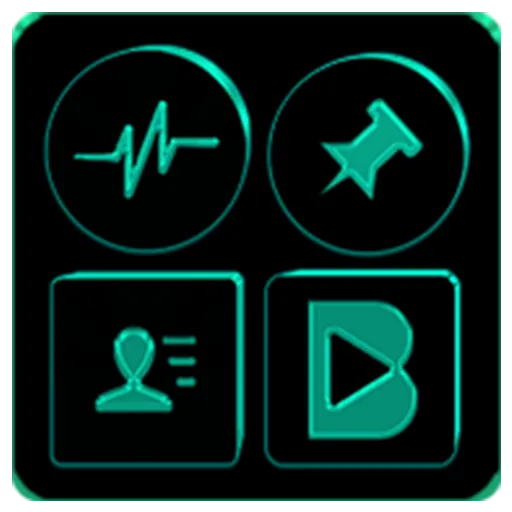Black and Teal Icon Pack