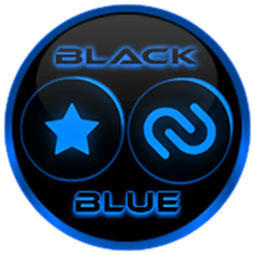 Flat Black and Blue Icon Pack
