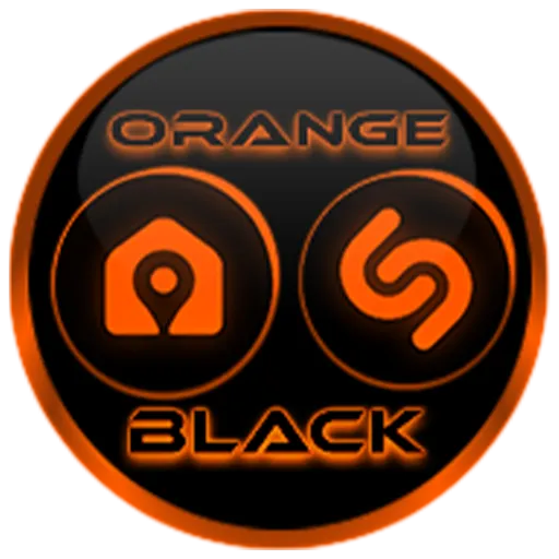 Flat Black and Orange IconPack