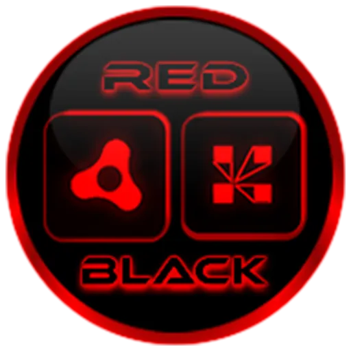 Flat Black and Red Icon Pack