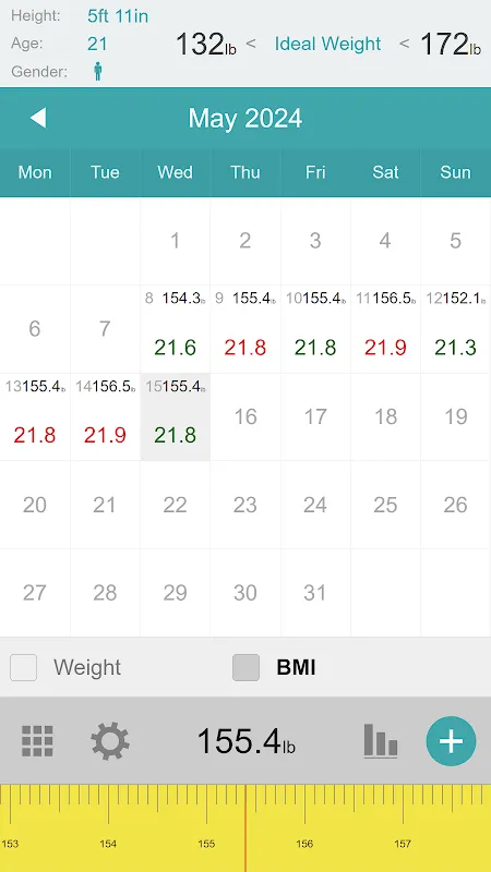 Weight Calendar Weight Calendar