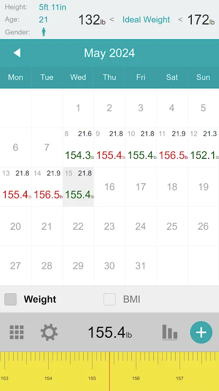 Weight Calendar Weight Calendar