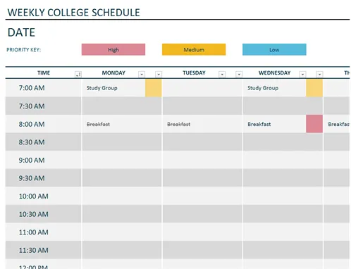 Schedules Templates Schedules Templates
