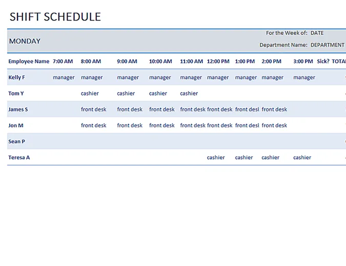 Schedules Templates Schedules Templates