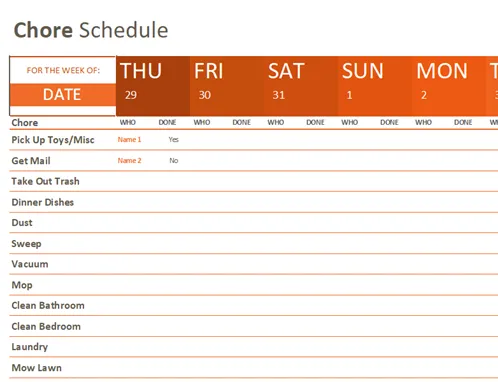 Schedules Templates Schedules Templates