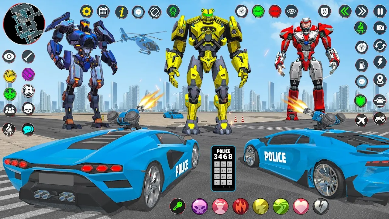 US Police Robot Car Transform US Police Robot Car Transform