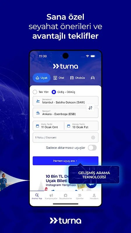 Turna - Uçak Otel Otobüs Araç Turna - Uçak Otel Otobüs Araç