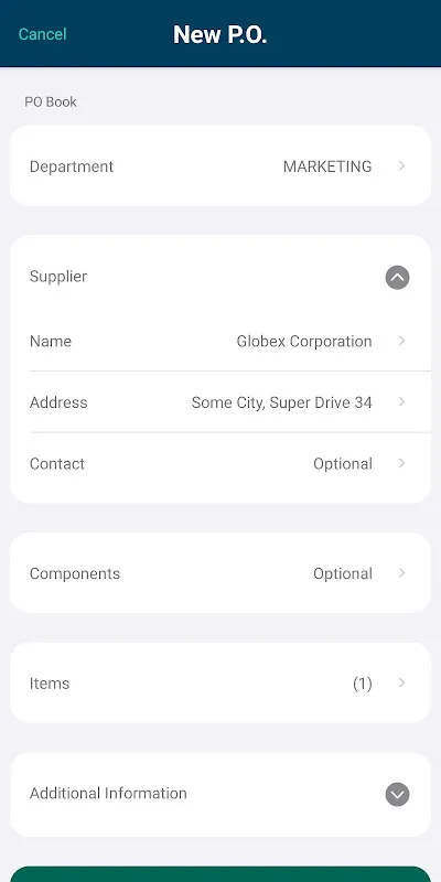 Digital Purchase Order Digital Purchase Order