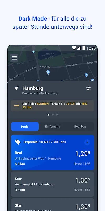 TankenApp mit Benzinpreistrend TankenApp mit Benzinpreistrend