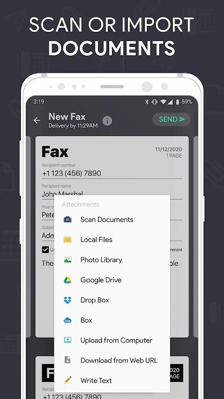 Send Fax plus Receive Faxes Send Fax plus Receive Faxes