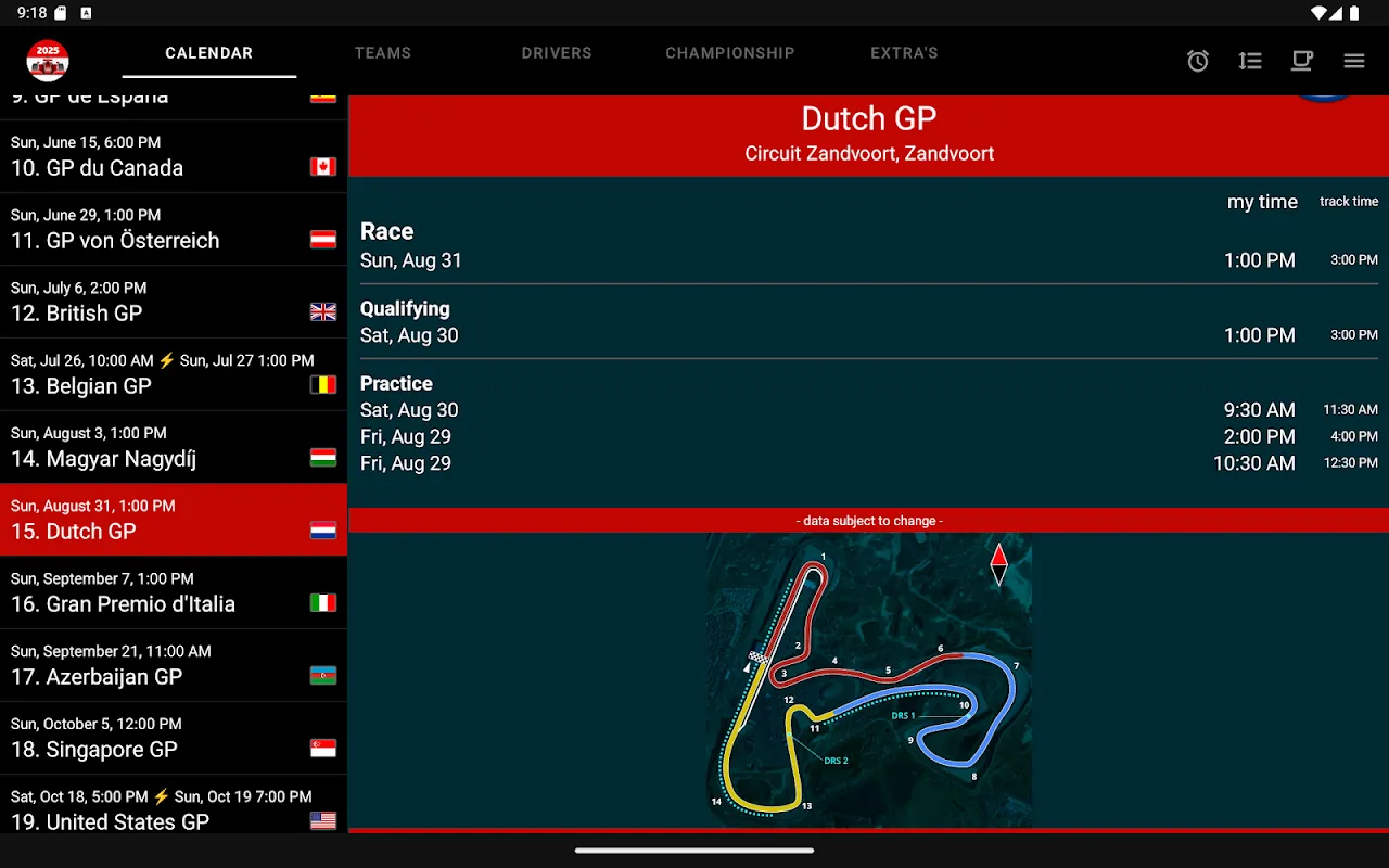Racing Calendar 2025 + Ranking Racing Calendar 2025 + Ranking