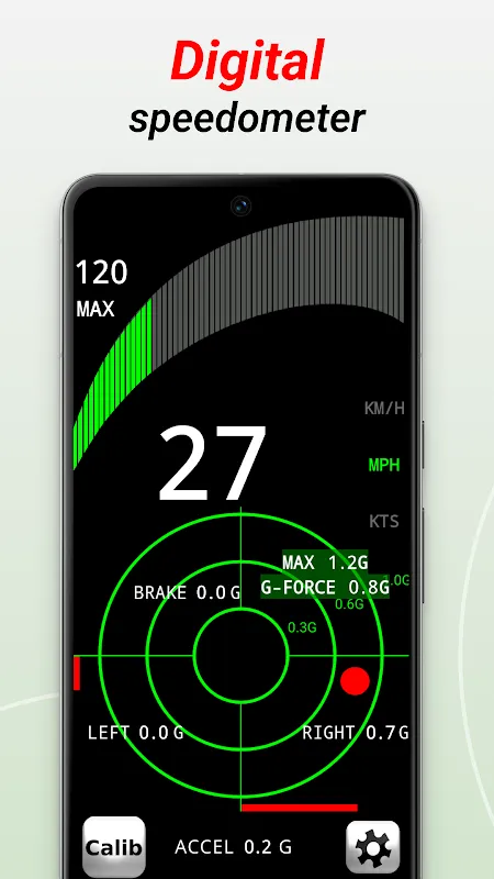 Speedometer with G-FORCE meter Speedometer with G-FORCE meter